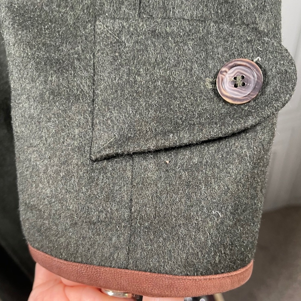Schneiders Salzburg "Michael" Wool‎ Alpaca Jacket•Leather Trim•Loden Green•US 42 - Picture 10 of 15